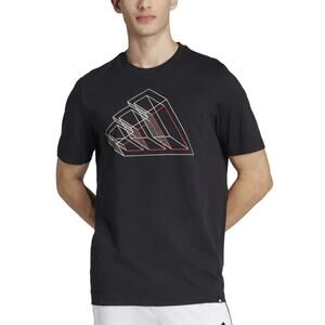adidas Logo Tech Outline Graphic Tshirt Mens Small NEW JJ3866 black